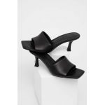 Answear Lab slapi de piele femei, culoarea negru, cu toc cui