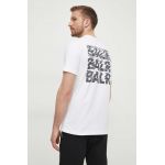 BALR. tricou din bumbac barbati, culoarea alb, cu imprimeu