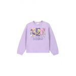 Coccodrillo hanorac de bumbac pentru copii culoarea violet, cu imprimeu