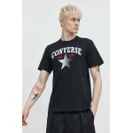 Converse tricou din bumbac culoarea negru, cu imprimeu