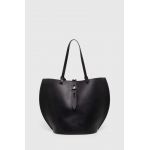 Furla poseta de piele culoarea negru