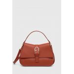Furla poseta de piele culoarea portocaliu