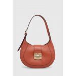 Furla poseta de piele culoarea portocaliu