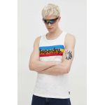 Superdry tricou din bumbac barbati, culoarea alb