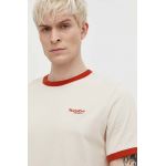 Superdry tricou din bumbac barbati, culoarea bej, neted