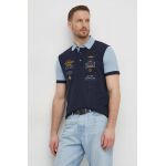Aeronautica Militare tricou polo barbati, culoarea albastru marin, modelator