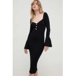 Blugirl Blumarine rochie culoarea negru, midi, mulată RA4011.MA55N