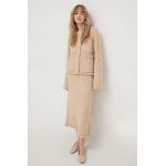 By Malene Birger fustă din amestec de in culoarea bej, maxi, drept