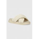 Inuikii papuci Woven femei, culoarea alb, cu platformă 70104-105