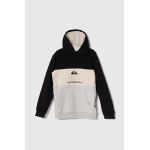 Quiksilver bluza copii EMBOSSHOODYTH culoarea negru, cu glugă, cu imprimeu