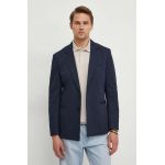 Sisley sacou din bumbac culoarea albastru marin