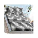 Husa Cocolino cu Elastic En-Gros, 3 Piese, pentru Pat Dublu, 180 x 200 cm, Gri