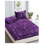 Husa Cocolino cu Elastic En-Gros, 3 Piese, pentru Pat Dublu, 180 x 200 cm, Mov