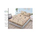 Husa Finet cu Elastic En-Gros, pentru Pat Dublu, 180 x 200 cm, 2 Fete de Perna, Crem