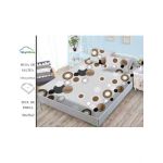 Husa Finet cu Elastic En-Gros, pentru Pat Dublu, 180 x 200 cm, 2 Fete de Perna, Gri Deschis