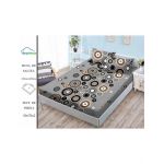 Husa Finet cu Elastic En-Gros, pentru Pat Dublu, 180 x 200 cm, 2 Fete de Perna, Gri