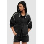 AllSaints camasa din bumbac denim NICKY culoarea negru, cu guler clasic, relaxed