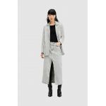 AllSaints fusta din bumbac denim HONOR culoarea gri, maxi, drept