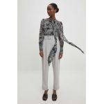 Answear Lab camasa femei, culoarea negru, cu un decolteu legat, regular
