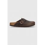Birkenstock papuci din nubuc Boston SFB culoarea maro, 159713