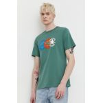 Converse tricou din bumbac barbati, culoarea verde, cu imprimeu