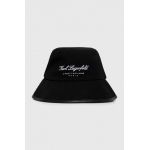 Karl Lagerfeld palarie din bumbac culoarea negru, bumbac