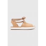 Sorel sandale din piele intoarsa ONA STREETWORKS DRILLE F femei, culoarea bej, 2069891246