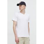 Superdry tricou din bumbac barbati, culoarea alb, neted