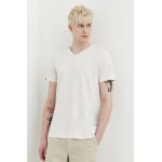 Superdry tricou din bumbac barbati, culoarea bej, melanj
