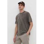Abercrombie & Fitch tricou din bumbac barbati, culoarea verde, neted