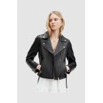 AllSaints geaca de piele DALBY femei, culoarea negru, de tranzitie