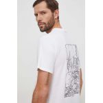 Columbia tricou din bumbac Rockaway River bărbați, culoarea alb, cu imprimeu 2022171