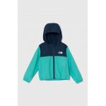 The North Face geaca copii NEVER STOP HOODED WINDWALL JACKET culoarea verde