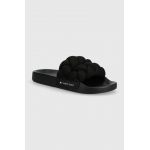 Tommy Jeans papuci TJW BRAIDED SLIDE femei, culoarea negru, EN0EN02450