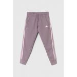 adidas pantaloni de trening pentru copii culoarea violet, neted