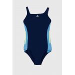 adidas Performance costum de baie dintr-o bucată pentru copii culoarea albastru marin