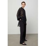 Answear Lab camasa femei, culoarea negru, cu guler clasic, relaxed
