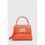 Furla poseta de piele culoarea portocaliu