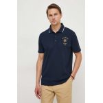 Paul&Shark polo de bumbac culoarea albastru marin, neted