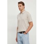 Paul&Shark polo de bumbac culoarea bej, neted