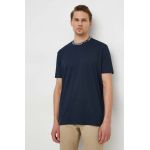Paul&Shark tricou din bumbac barbati, culoarea albastru marin, neted