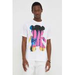 PS Paul Smith tricou din bumbac barbati, culoarea alb, cu imprimeu