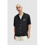 AllSaints camasa CHANCEUX barbati, culoarea negru, relaxed