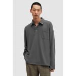 AllSaints longsleeve ERIS barbati, culoarea gri, neted