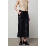 Answear Lab fusta de piele culoarea negru, midi, drept