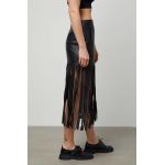 Answear Lab fusta de piele culoarea negru, midi, drept