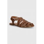 Barbour sandale de piele Macy femei, culoarea maro, LFO0683TA52