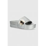 Karl Lagerfeld papuci KONDO MAXI femei, culoarea argintiu, cu platforma, KL80805N