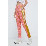 adidas pantaloni de trening Farm Rio culoarea roz, cu model IQ4493