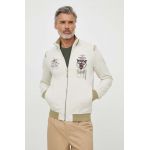 Aeronautica Militare hanorac de bumbac barbati, culoarea bej, modelator